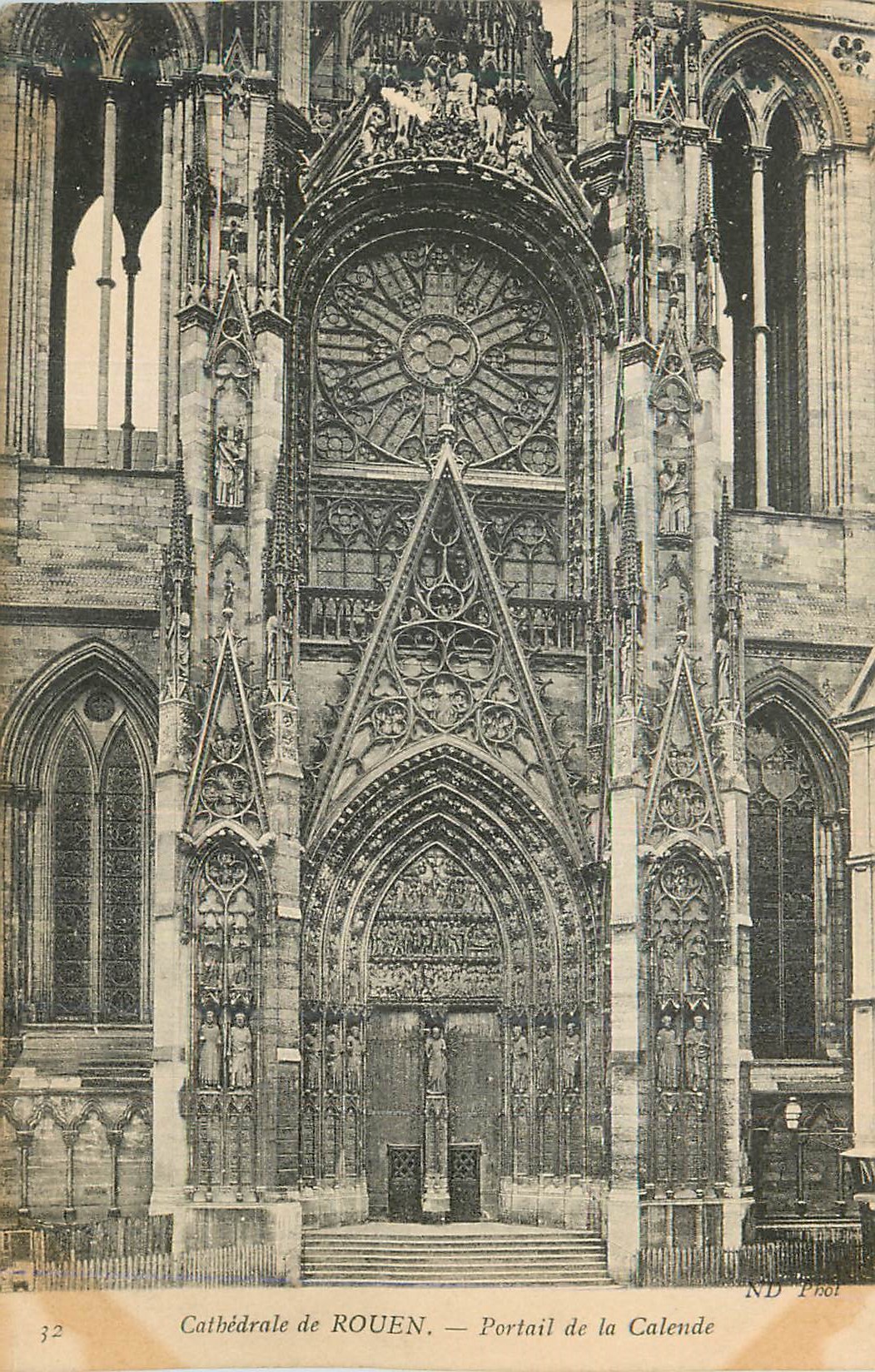 CPA Cathedrale de Rouen Portail de la Calende