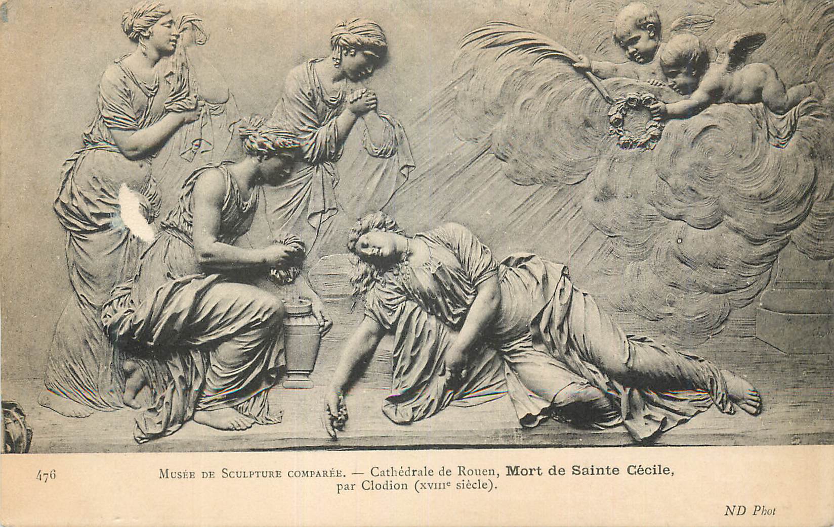 CPA Musee de Sculpture Comparee Cathedrale de Rouen Mort de Sainte Cecille par Cladion xviii siecle