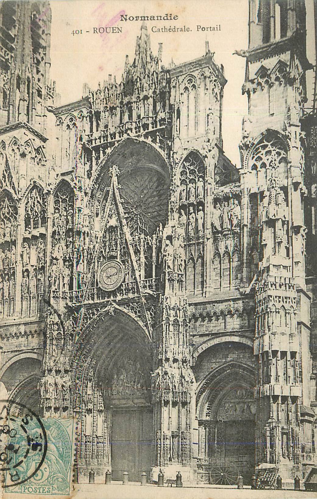 CPA Normandie Rouen Cathedrale Portail
