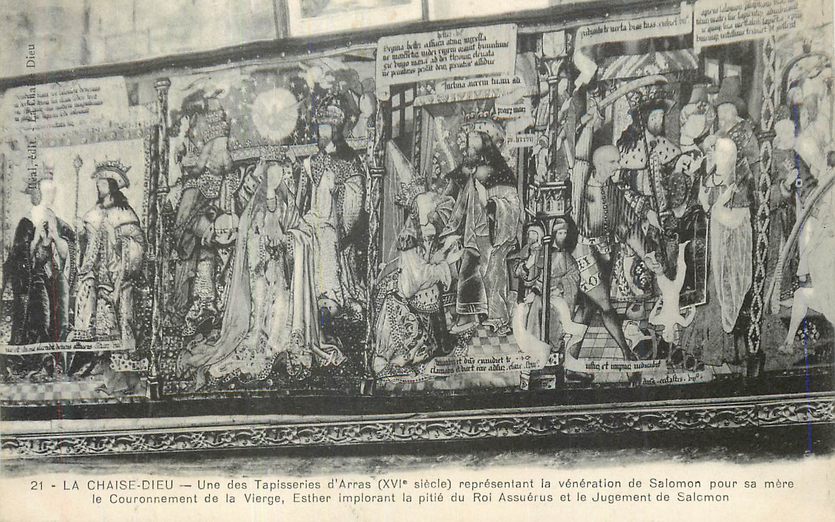 CPA Le Chaise Dieu Une des Tapisseries d Arras xvi siecle representant la veneration de Salomon pour sa mere le Couronne