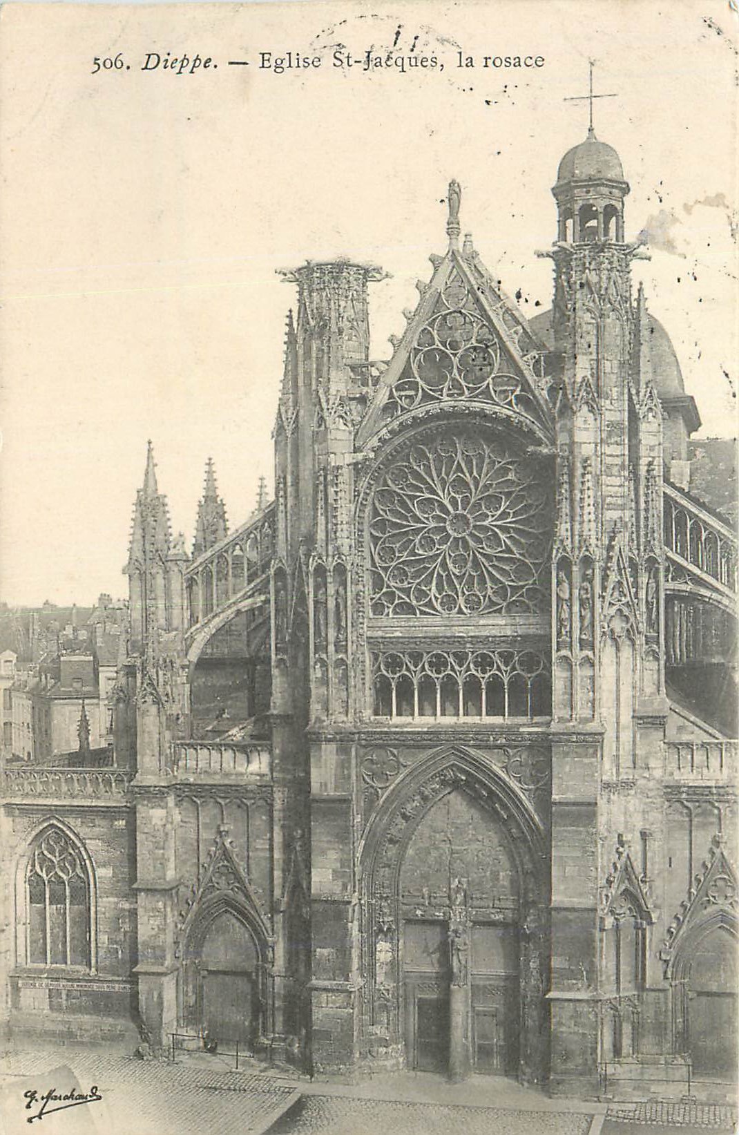CPA Dieppe Eglise St Jacques la rosace