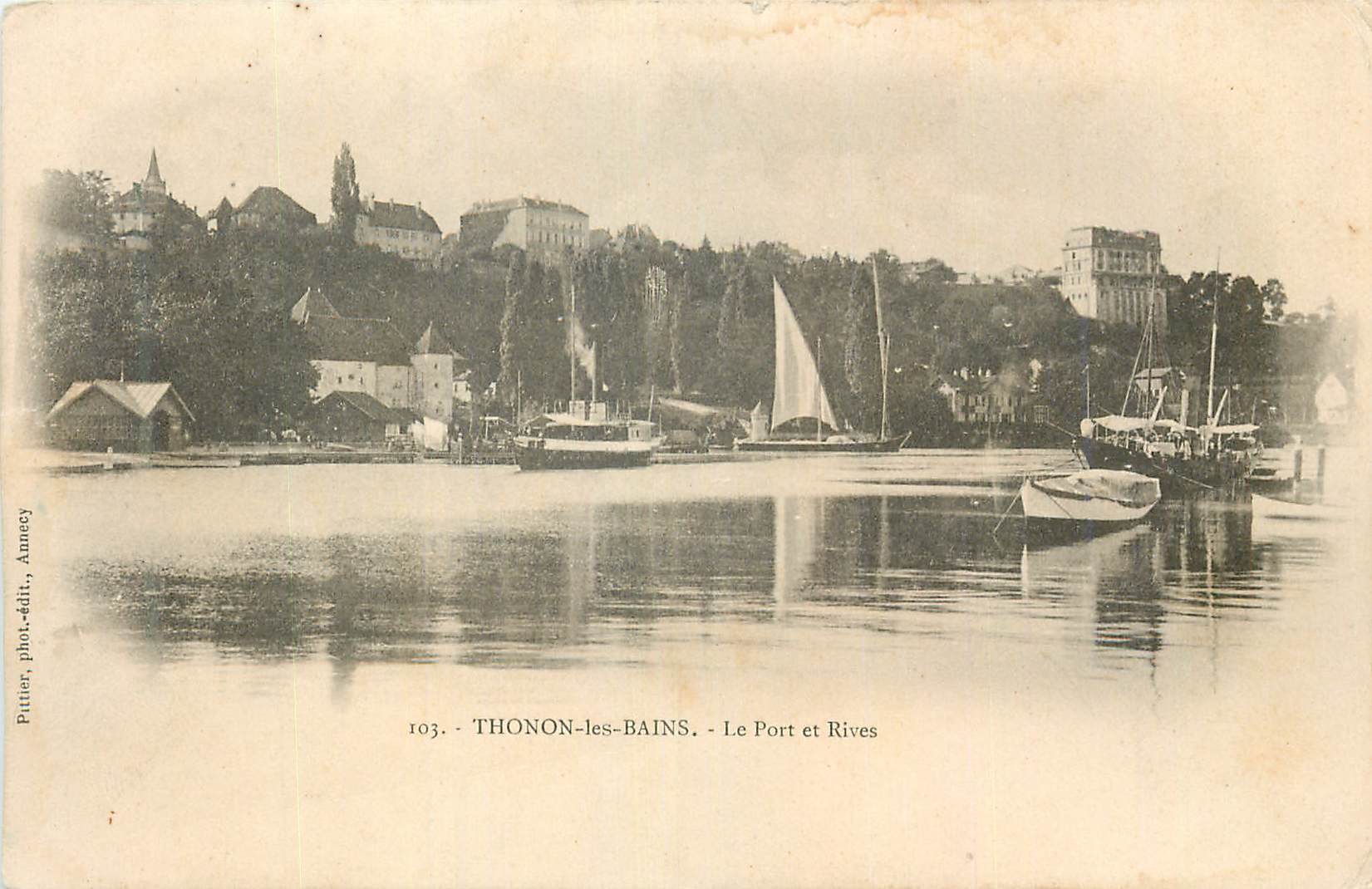 Thonon-les-Bains — Le Port et Rives — Pütten, phot.-édit., Annecy, n° 103