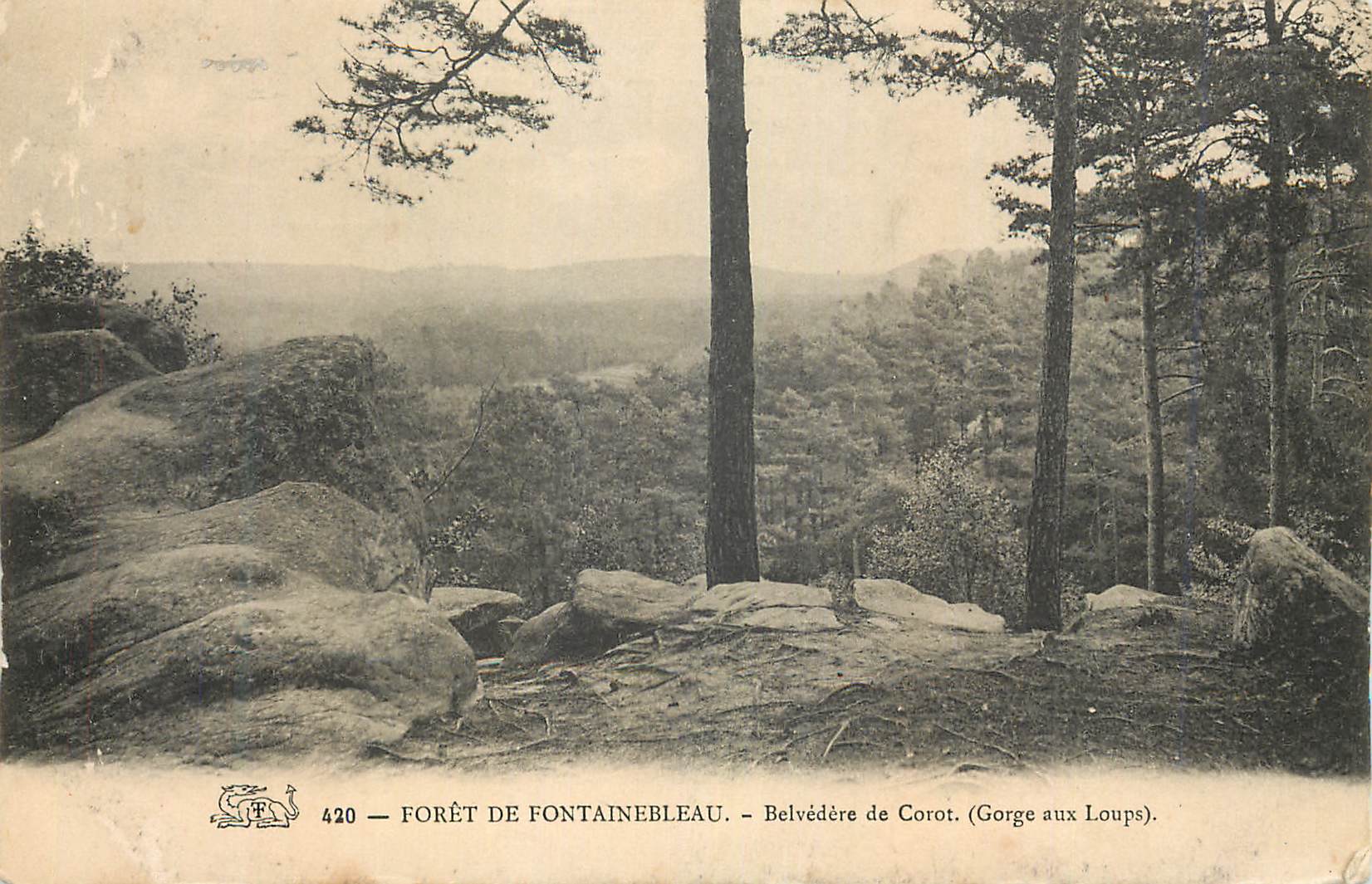Forêt de Fontainebleau — Belvédère de Corot (Gorge aux Loups) — Éditeur n°420