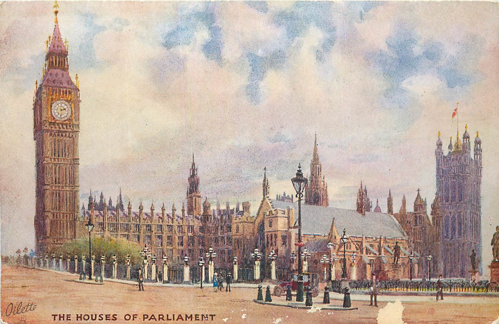 Die Chambers des Parlaments — Ansicht mit der Big Ben-Turm — Verlag Oriletto