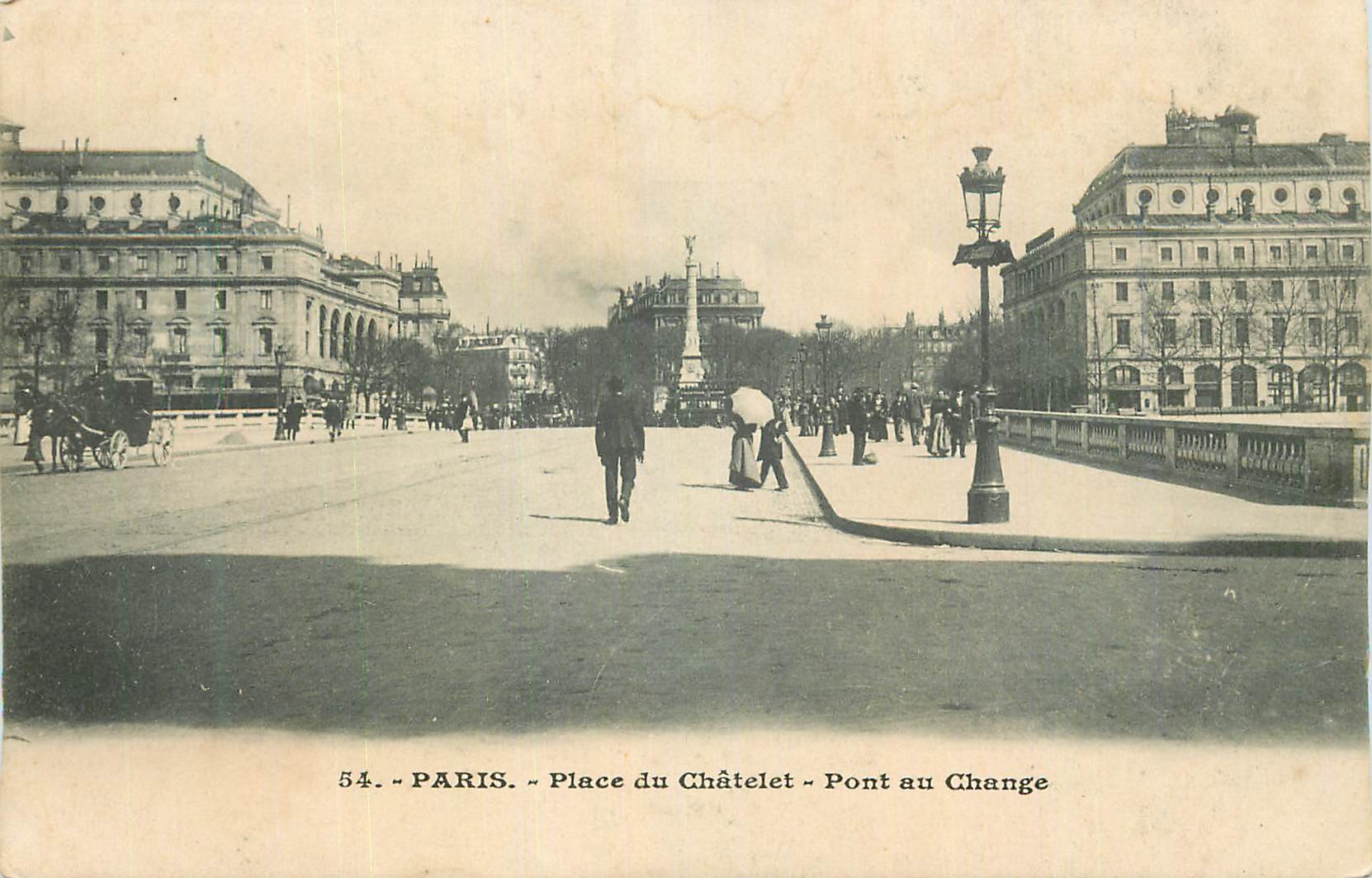 CPA Paris Place du Chatelet Pont au Change