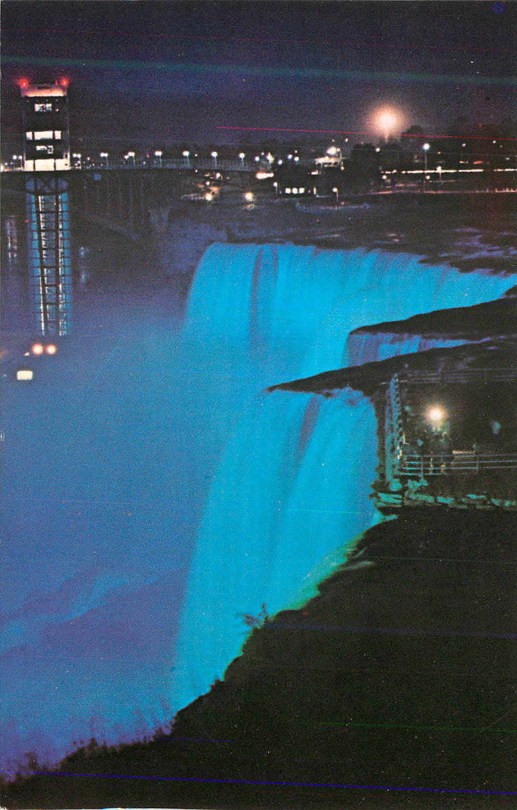 CPM Illuminated American Falls Showing the Observation Tower