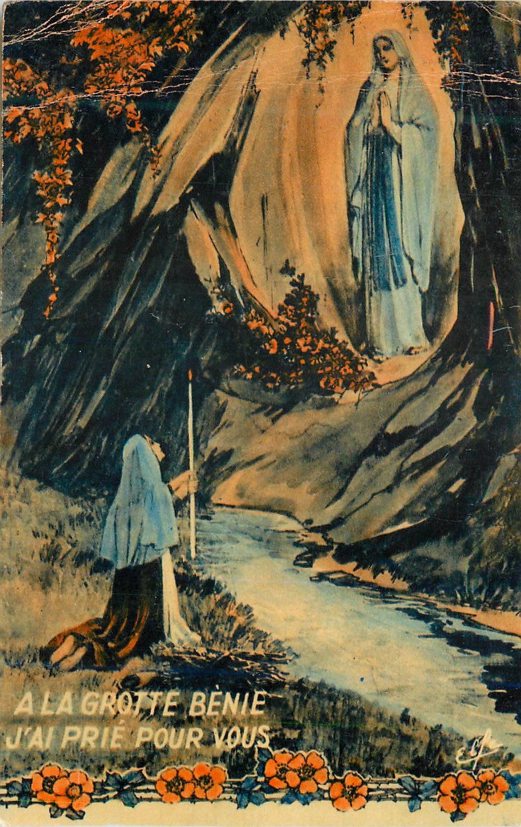 CPM A la Grotte Benie J Ai Prie pour vous Lourdes L Apparition