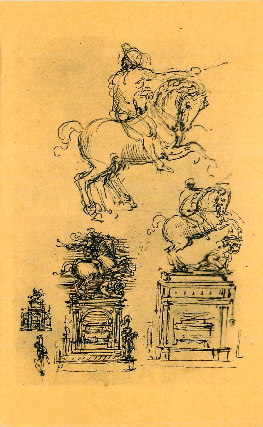 CPM Leonard de Vinci Leonardo ou Lionardo da Vinci dit Etudes pour le monument de Francois Sforza Windsor Royal Library