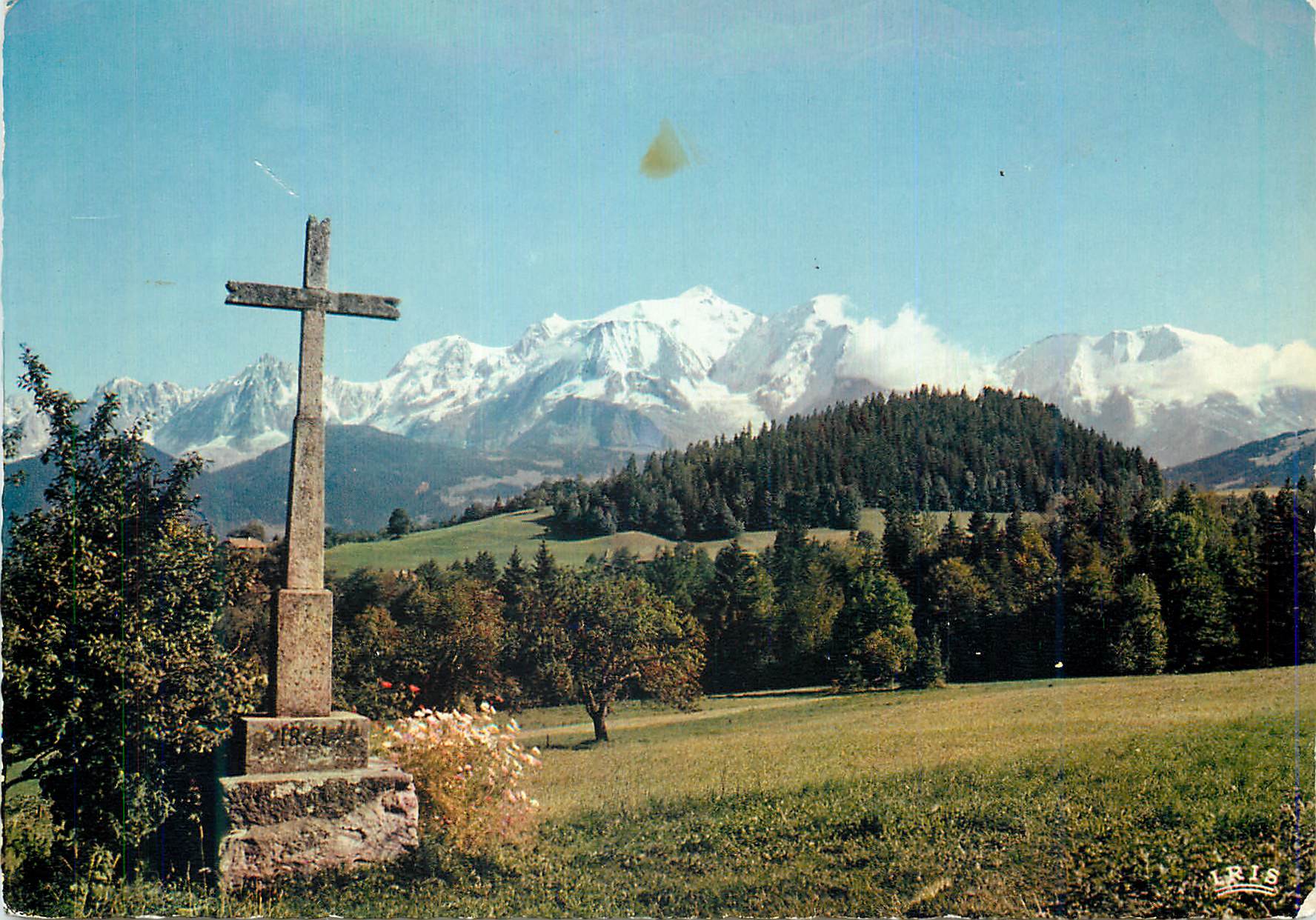 Croix de montagne — vue sur le Mont Blanc — éditeur IRIS, n° 19
