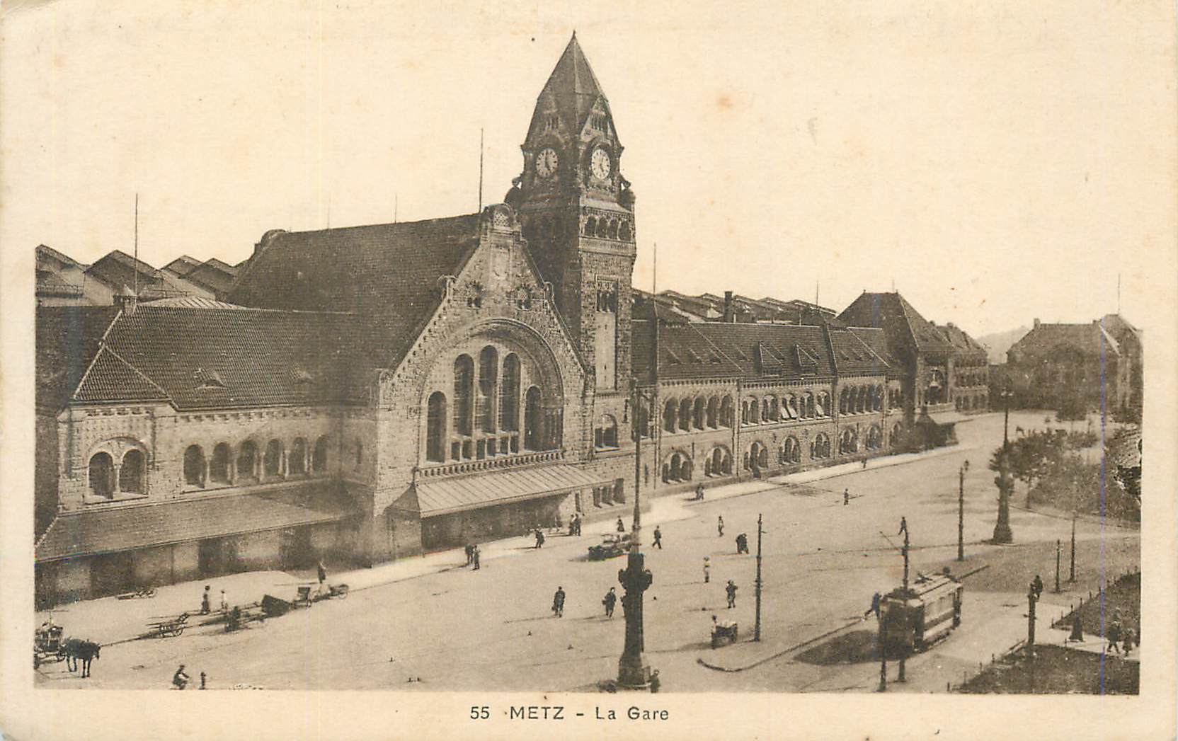 CPA Metz La Gare Tramway