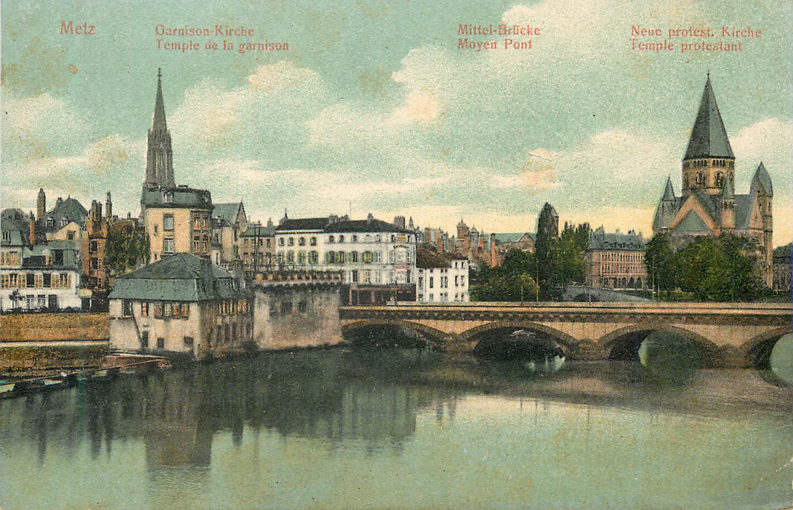 CPA Metz Temple de la Garnison Moyen Pont Temple Protestant