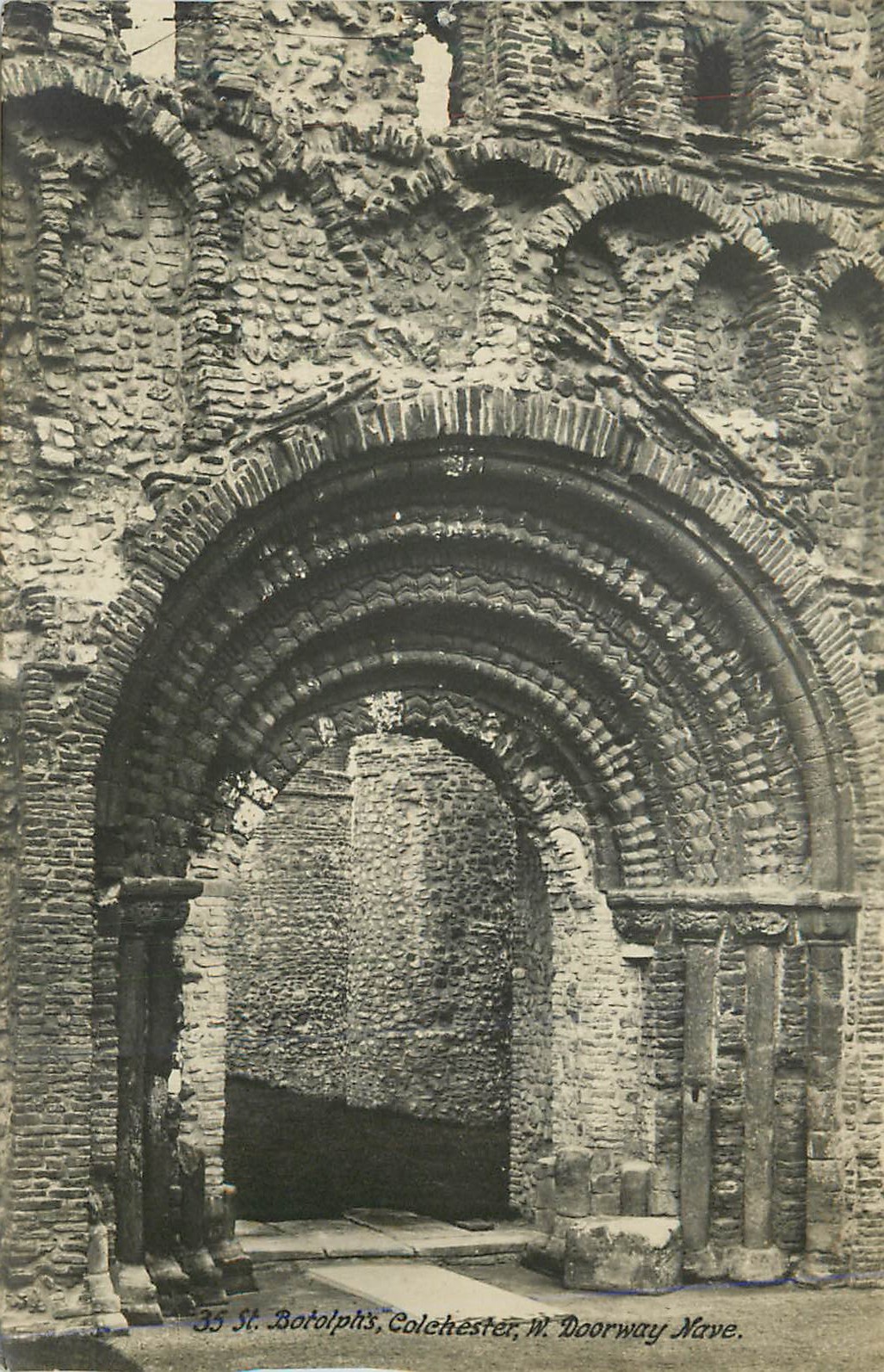 CPM St Botolphs Colchester W Doorway Nave Ancient Monuments Dept H M Office of Works
