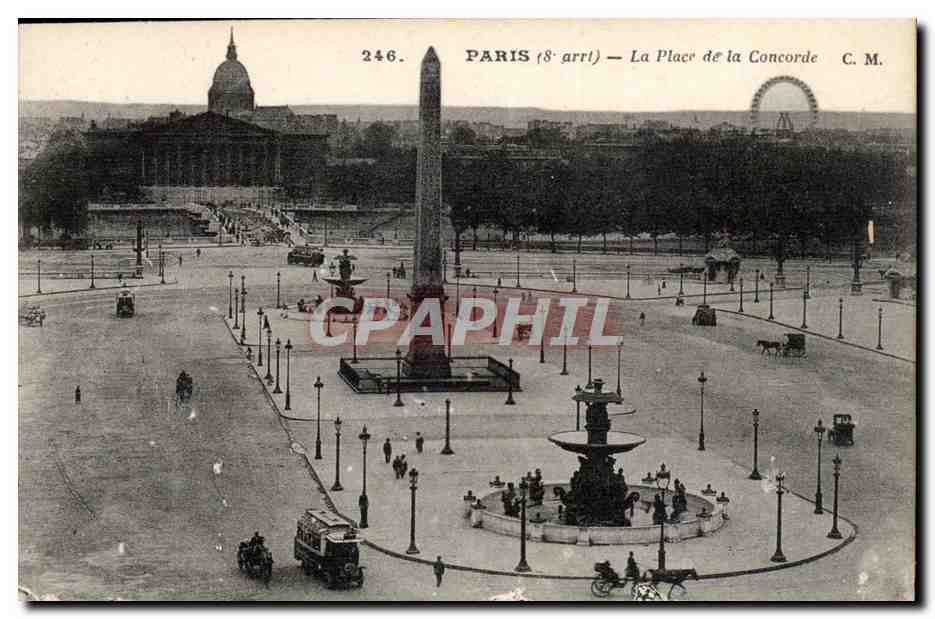 Paris CPA La place de la Concorde