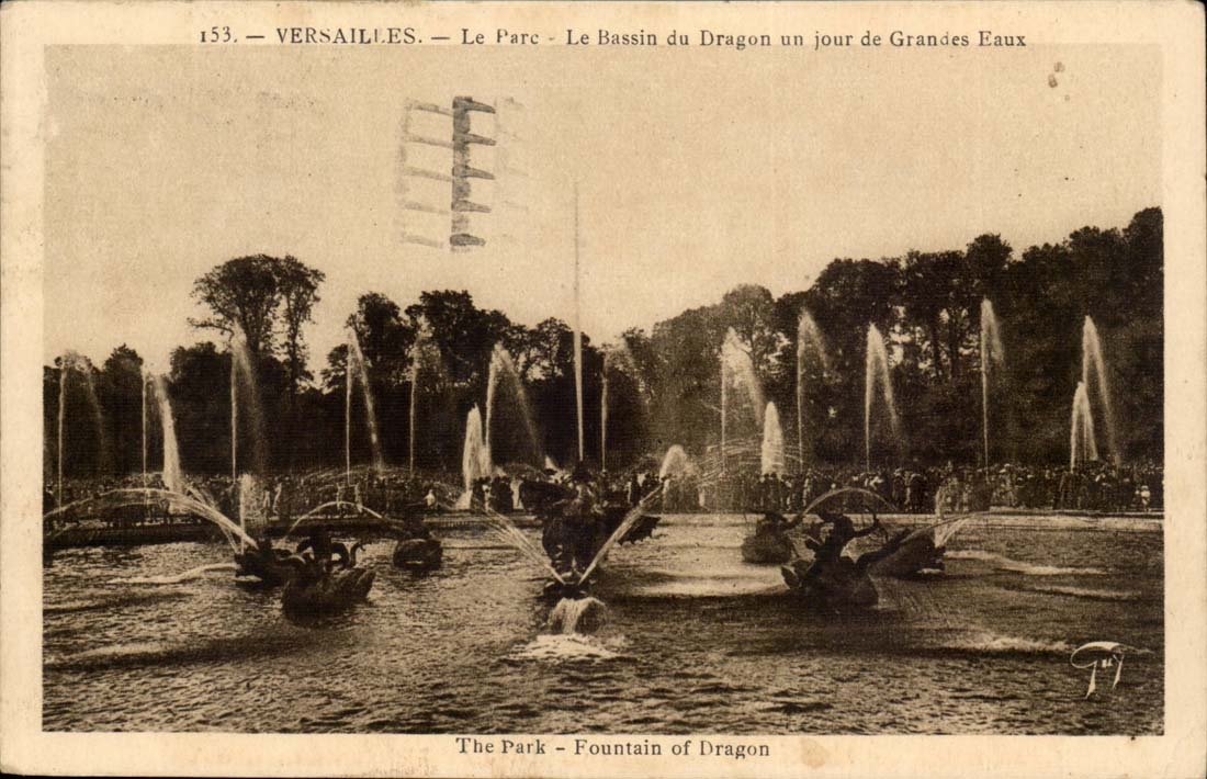Versailles CPA le parc Le bassin du dragon un jour de grandes eaux