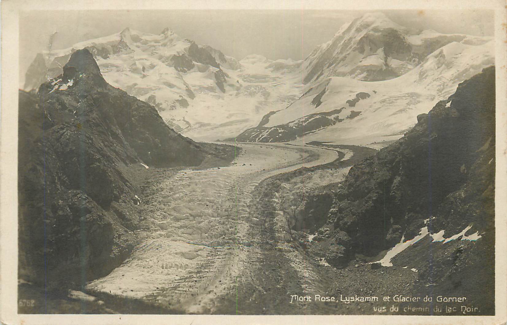 CPM Mont Rose Lyskamm et Glacier du Gorner Vus du Chemin de Lac Noir
