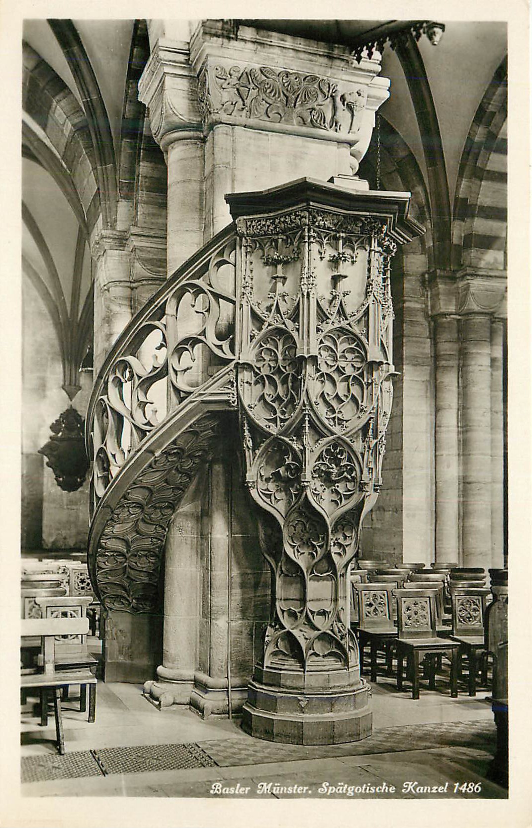 CPM Bale La Cathedrale Chaire Gophique 1486