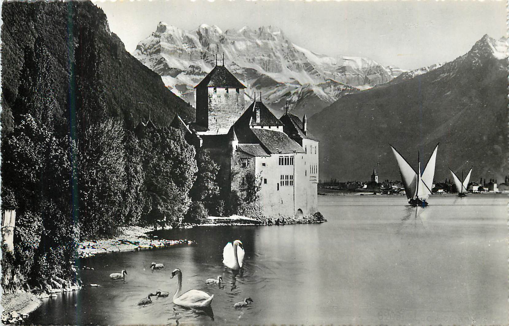 CPM Lac Leman Chateau de Chillon et Dents du Midi