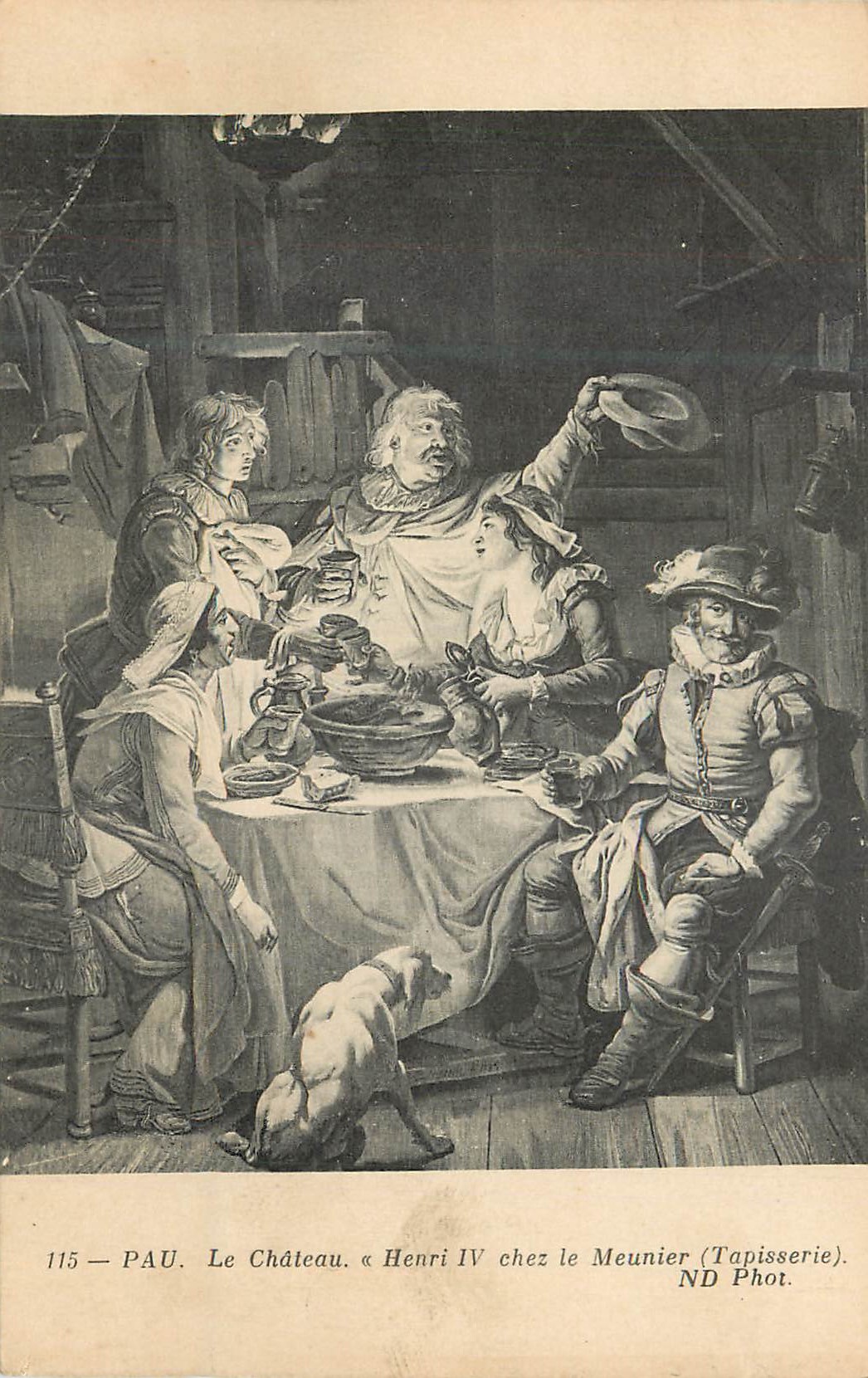Pau. Le Château. « Henri IV chez le Meunier » — ND Phot. (Tapisserie).