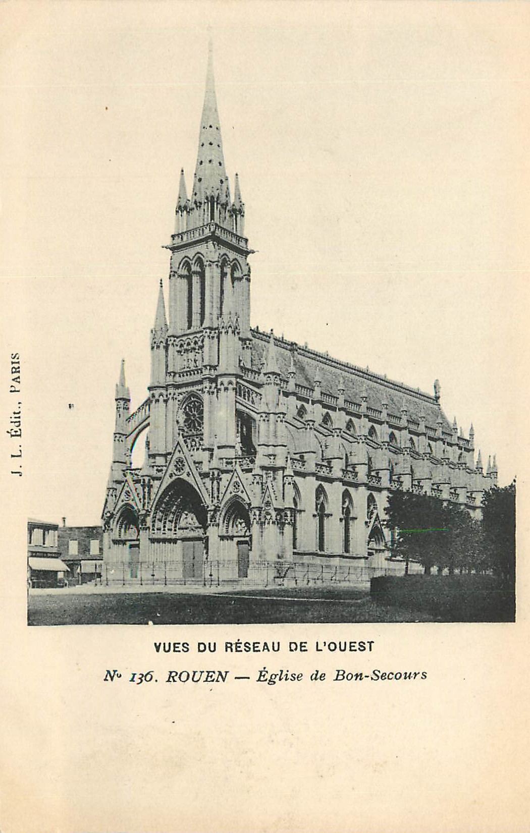 CPA Rouen Eglise de Bon Secours Vues du Reseau de l'Ouest