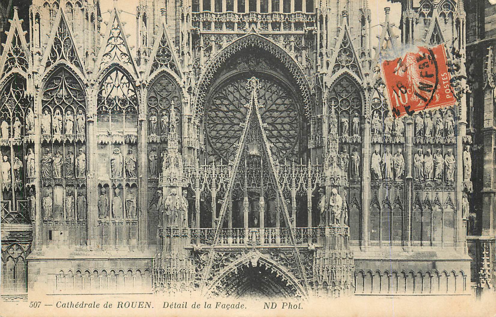 CPA Cathedrale de Rouen Detail de la Facade