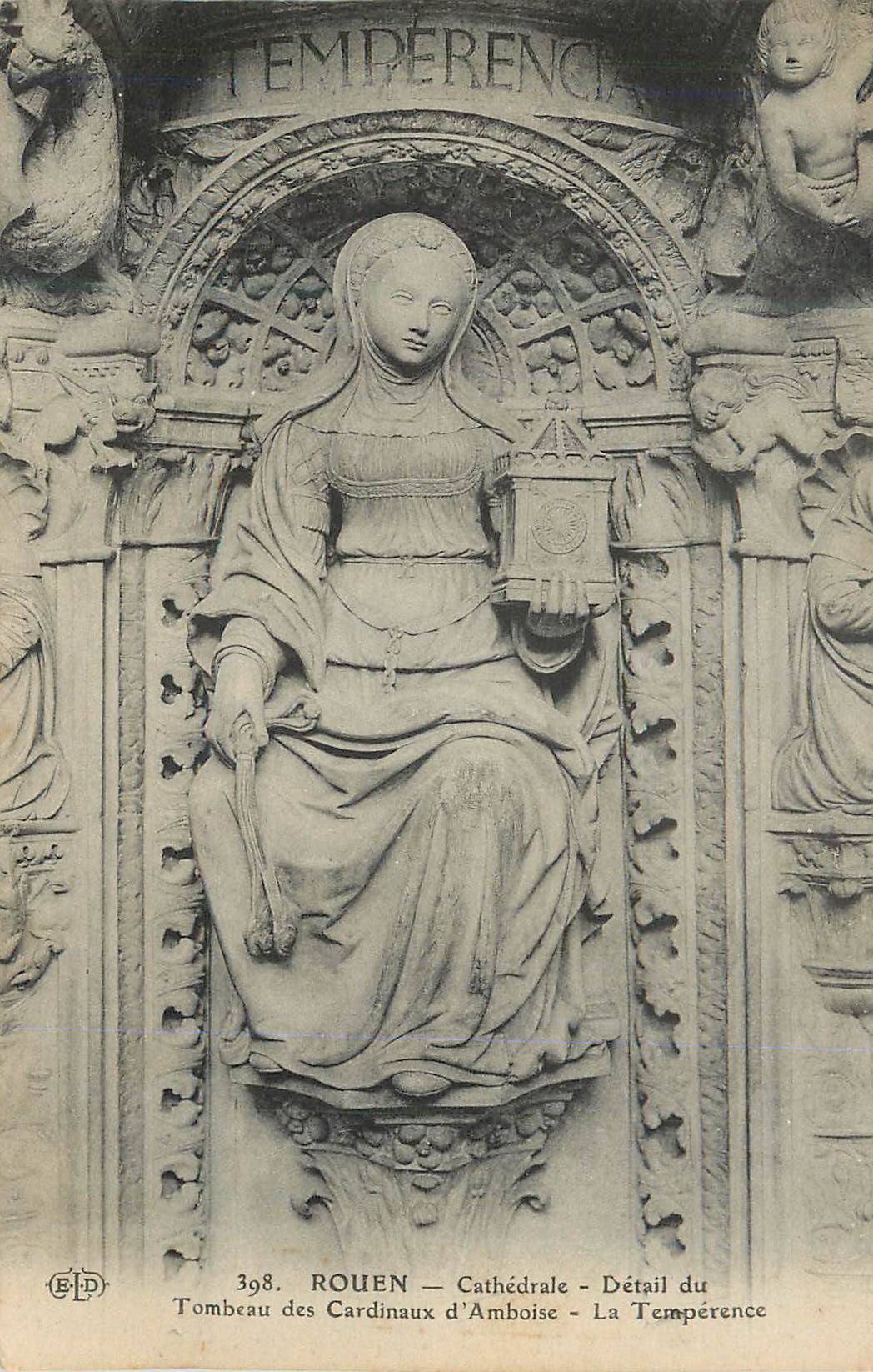 CPA Rouen Cathedrale Detail du Tombeau des Cardinaux d'Amboise la Temperence