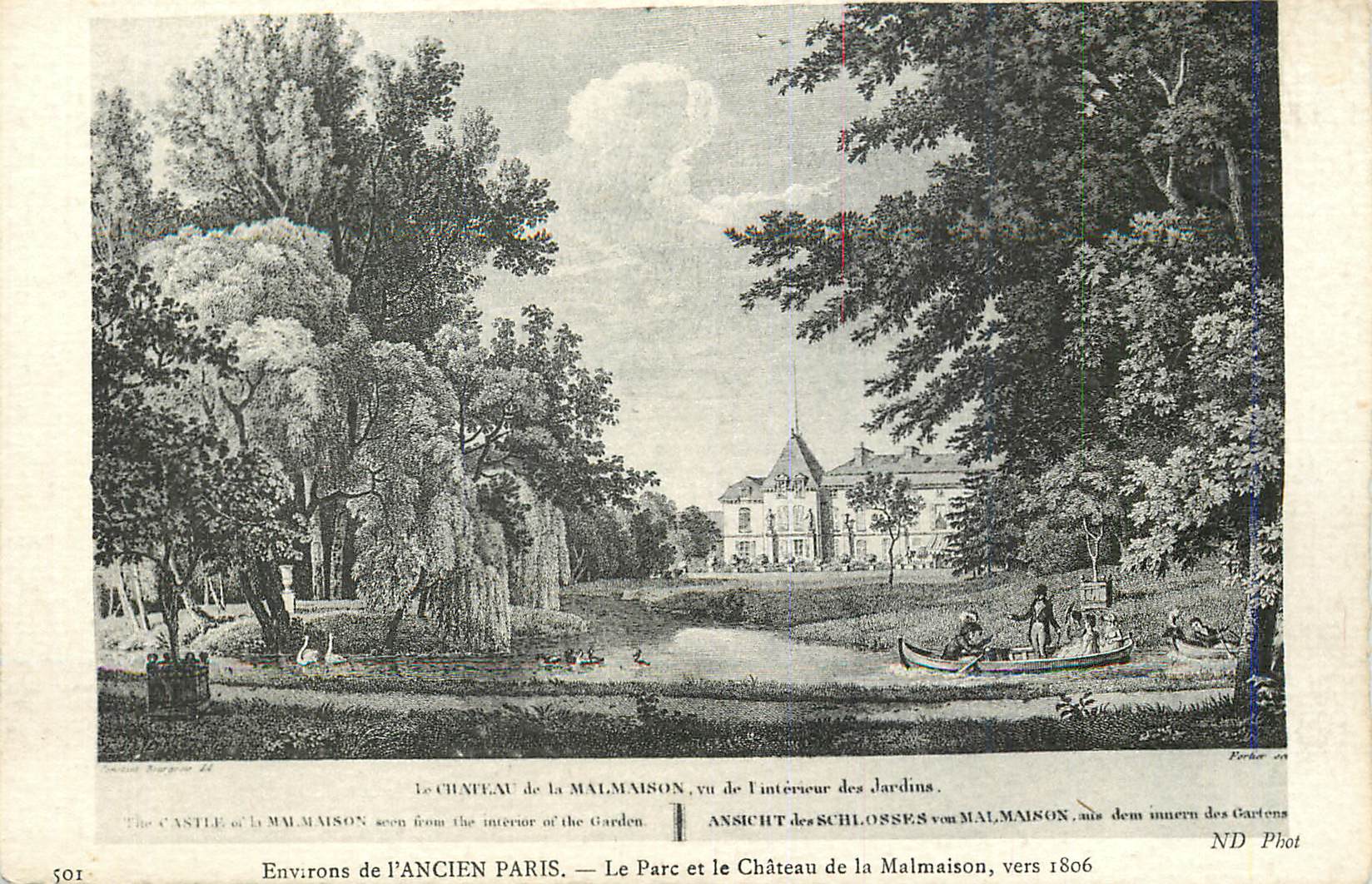 CPA Environs de l'Ancien Paris Le Parc et le Chateau de la Malmaison vers 1806