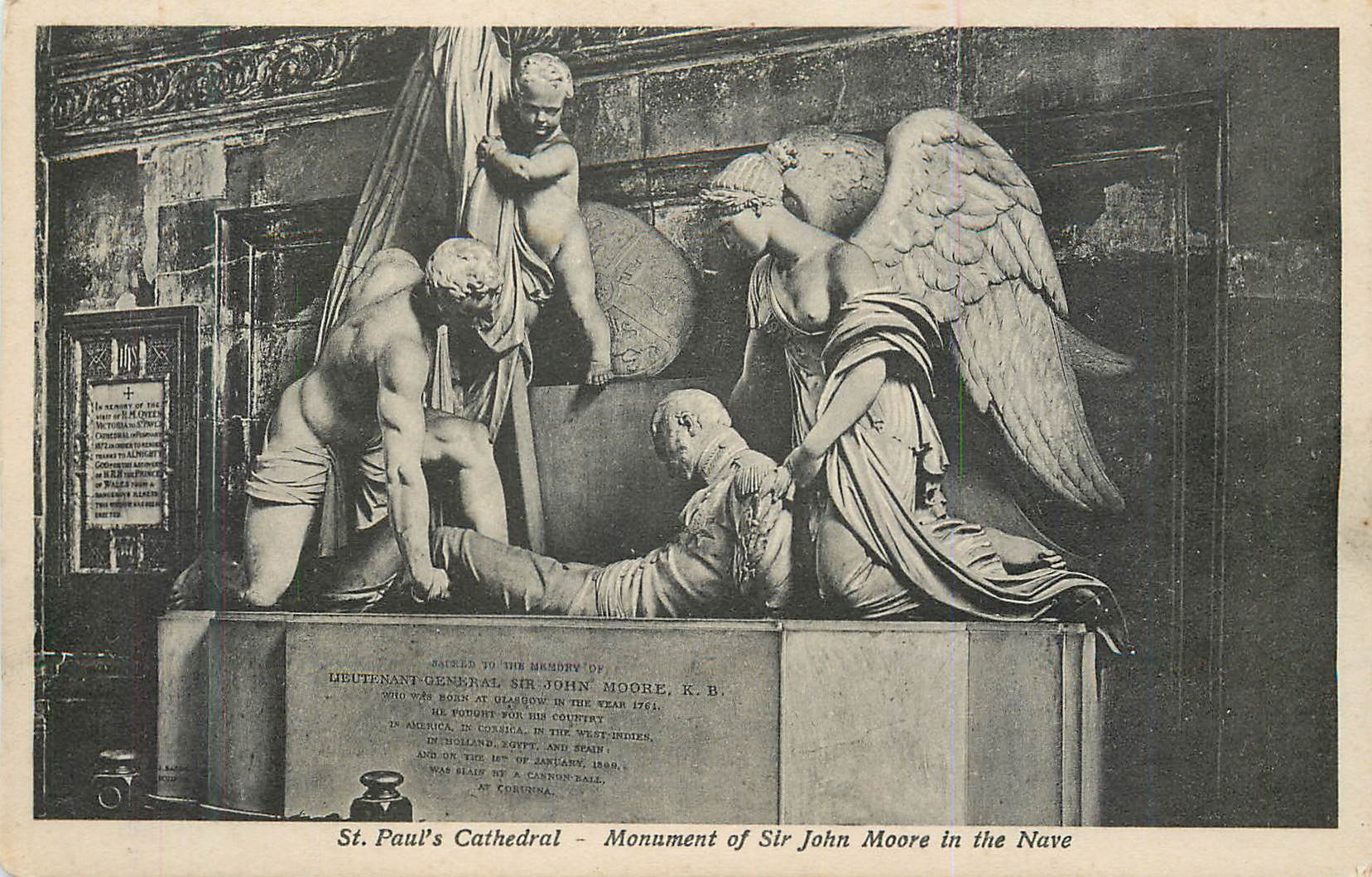 CPA St Paul's Cathedral Monument of Sir John Moore in the Nave