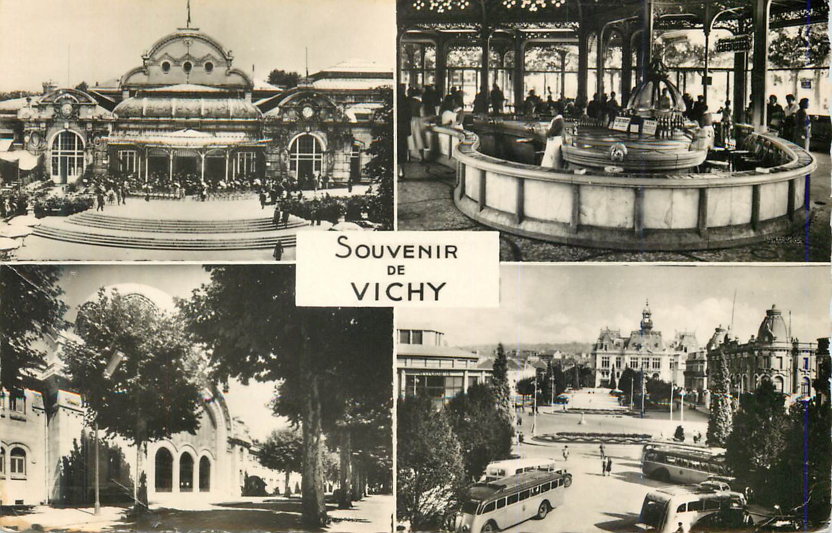 CPM Souvenir de Vichy (Allier) Source Chomel Etablissement Thermal Ier classe Hotel de Ville