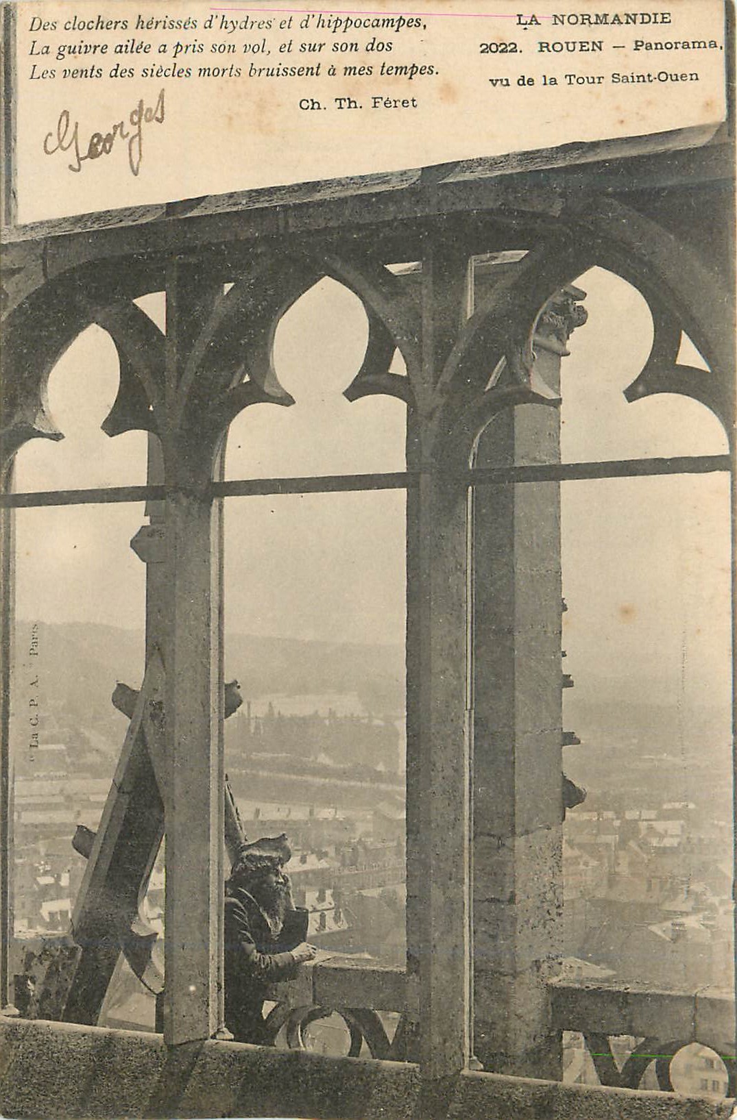 CPA Rouen La Normande Panorama vu de la Tour Saint Ouen