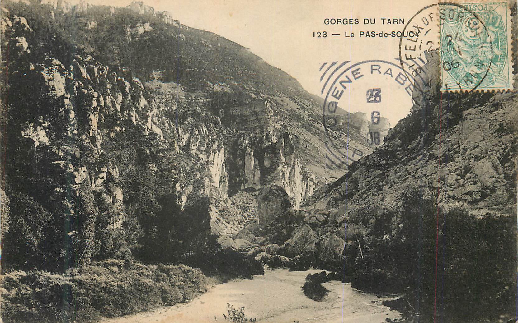 Gorges du Tarn — Le Pas-de-Soucou — Éditeur inconnu, n° 123