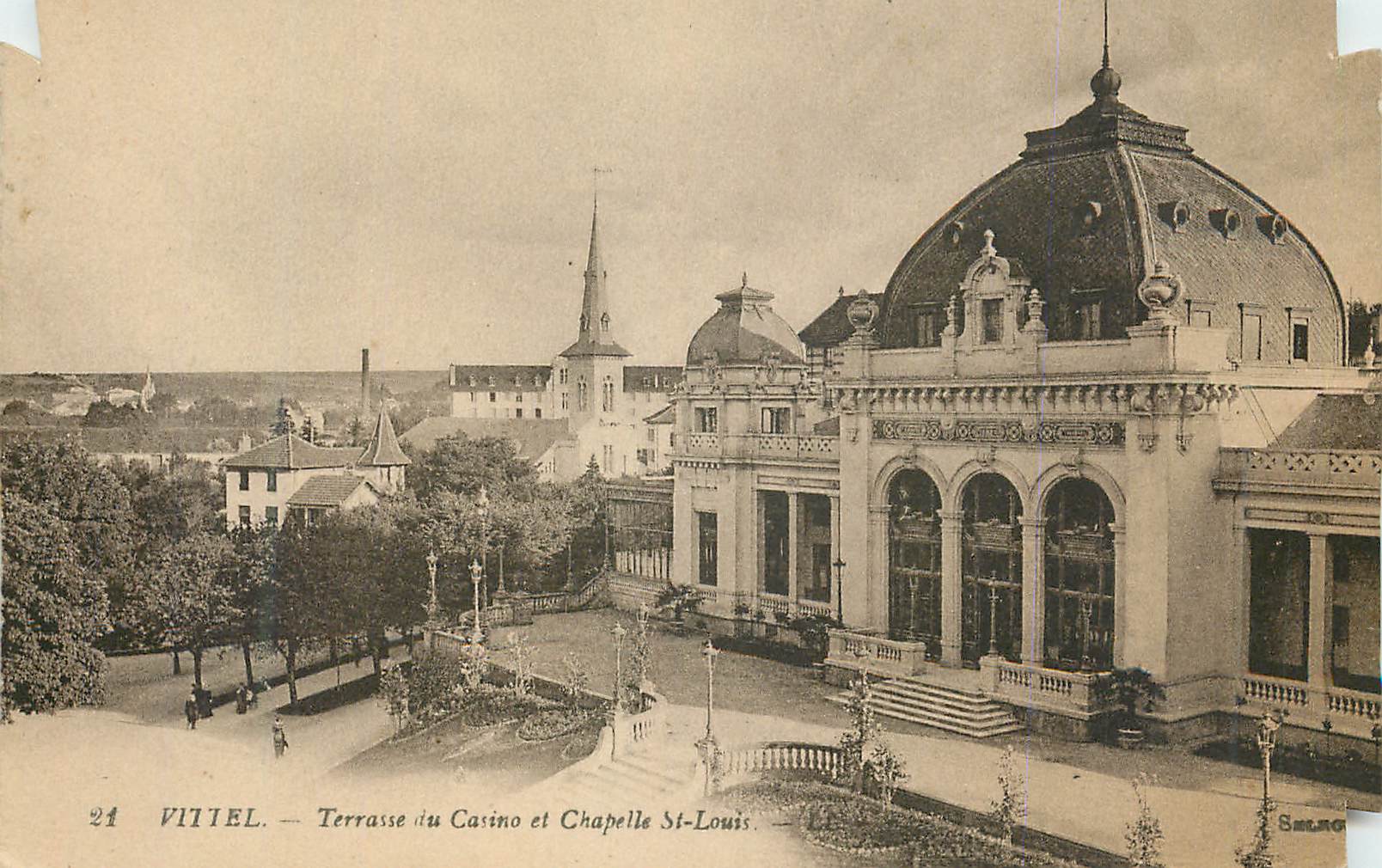 CPA Vittel Terrasse du Casino et Chapelle St Louis