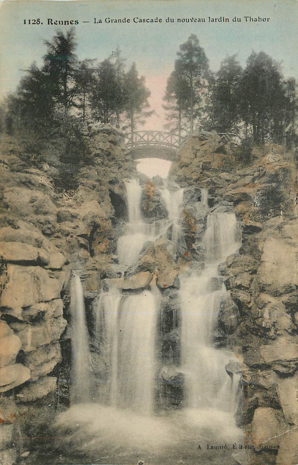 Rennes — La Grande Cascade du nouveau Jardin du Thabor — A. Lamiré, Éditeur, Rennes