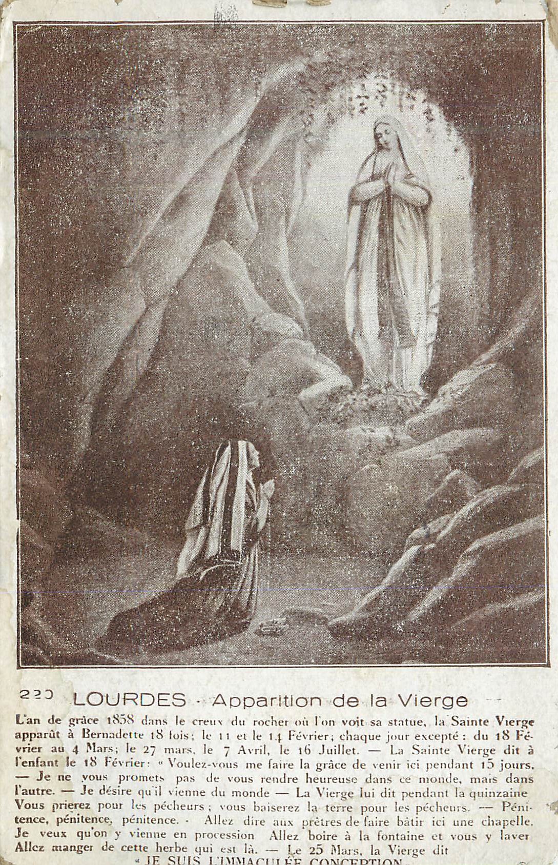 CPA Lourdes Apparition de la Vierge