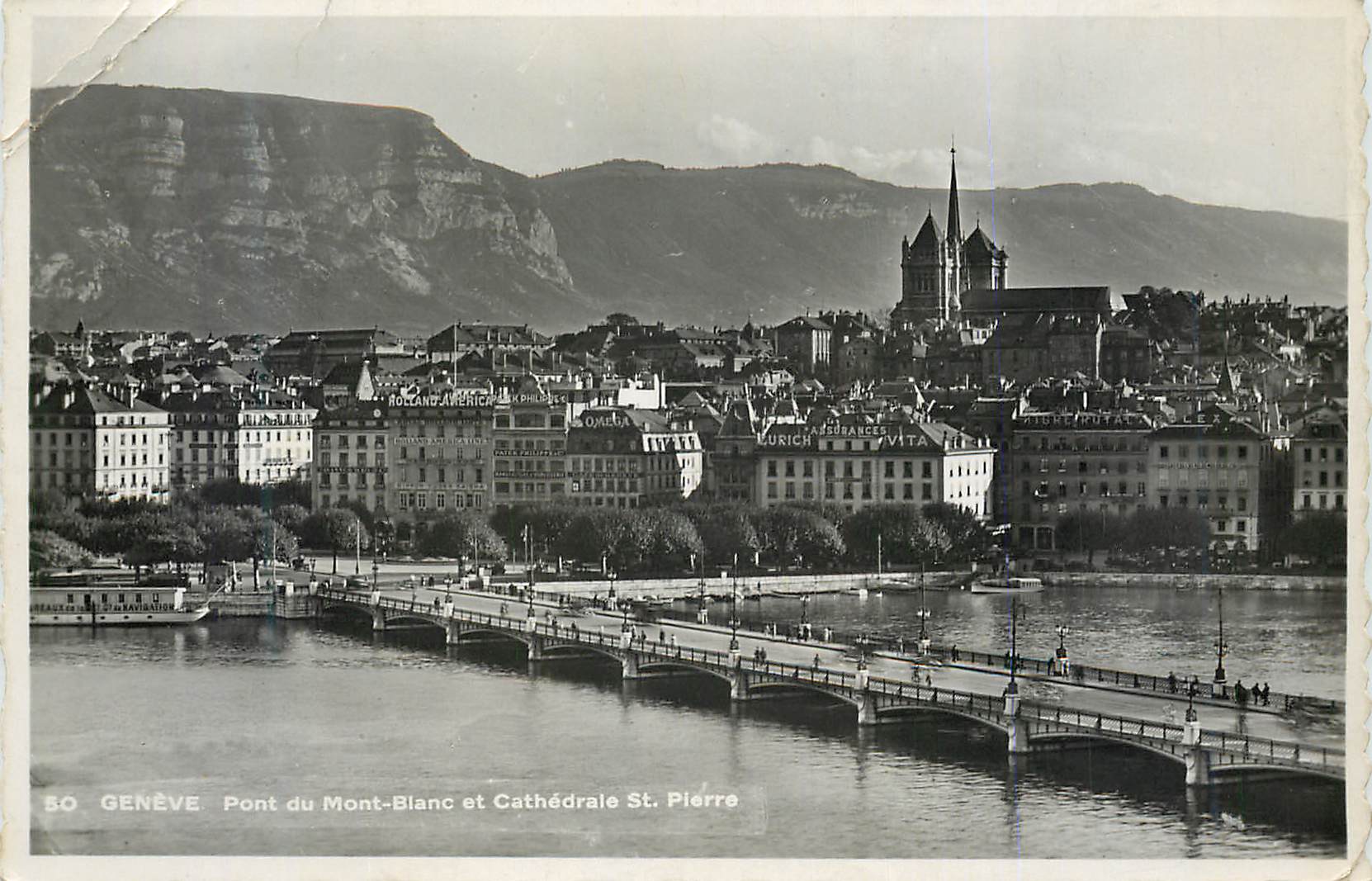 CPM Geneve Pont du Mont Blanc et Cathedrale St Pierre
