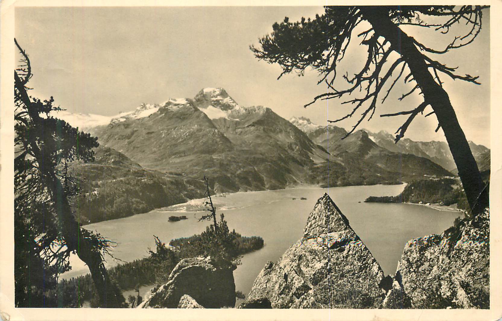 CPM Blick Von Plaz auf Piz della Margna und Silser See