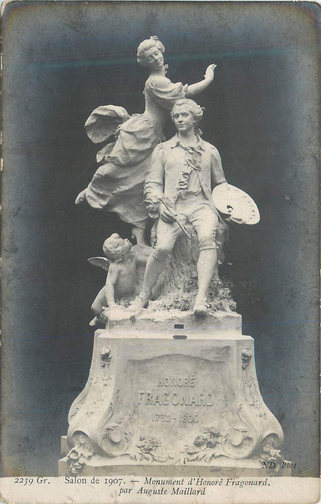 CPM Salon de 1907 Monument d'Honore Fragonard par Auguste Maillard