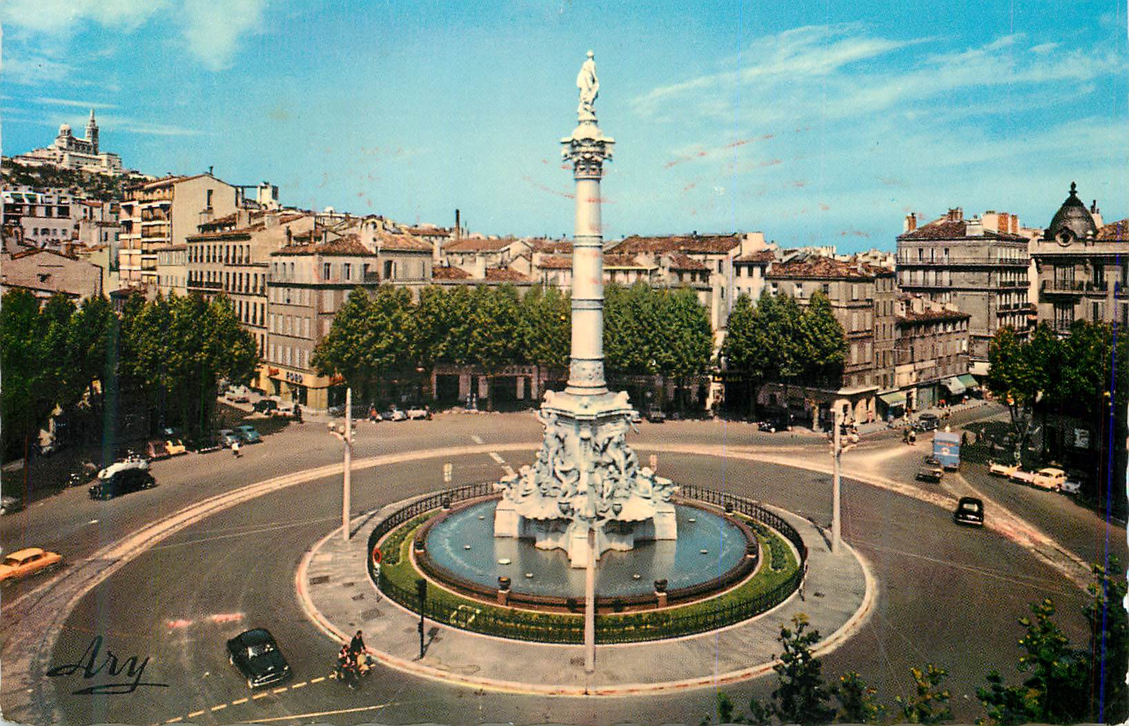 CPM Marseille Place Castellane et Fontaine Cantini
