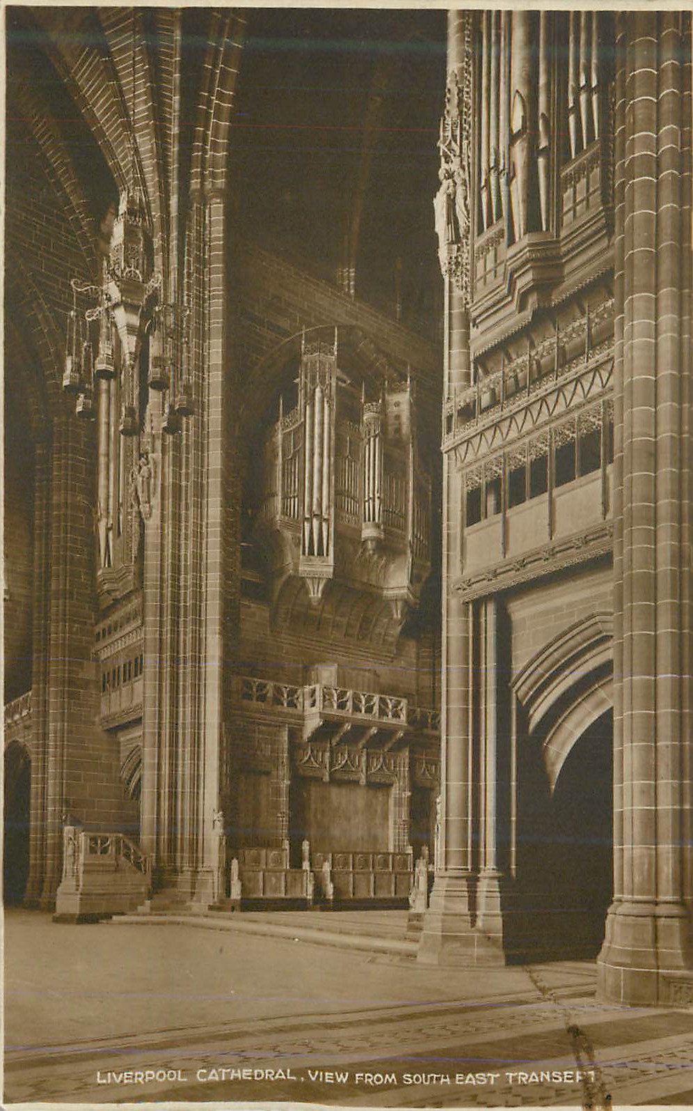 CPA Liverpool Cathedrale View from South East Transept Orgue