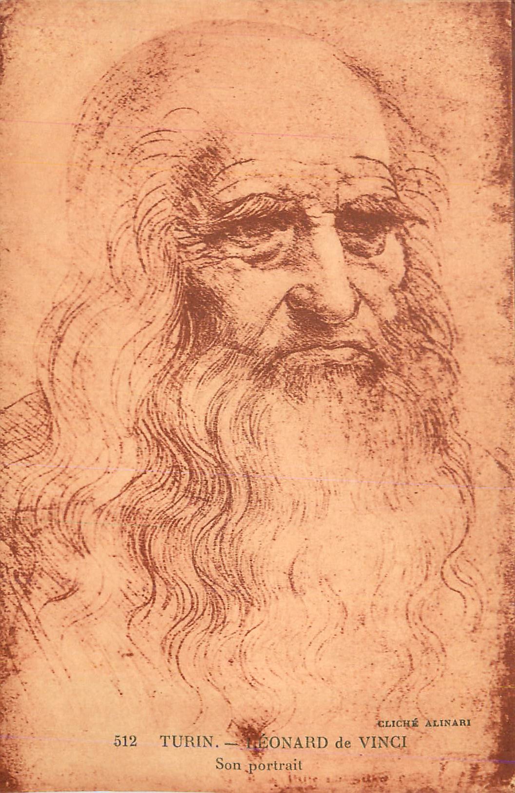 CPA Turin Leonard de Vinci Son Portrait