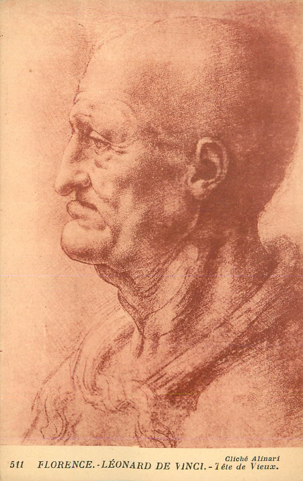 CPA Florence Leonard de Vinci Tete de Vieux