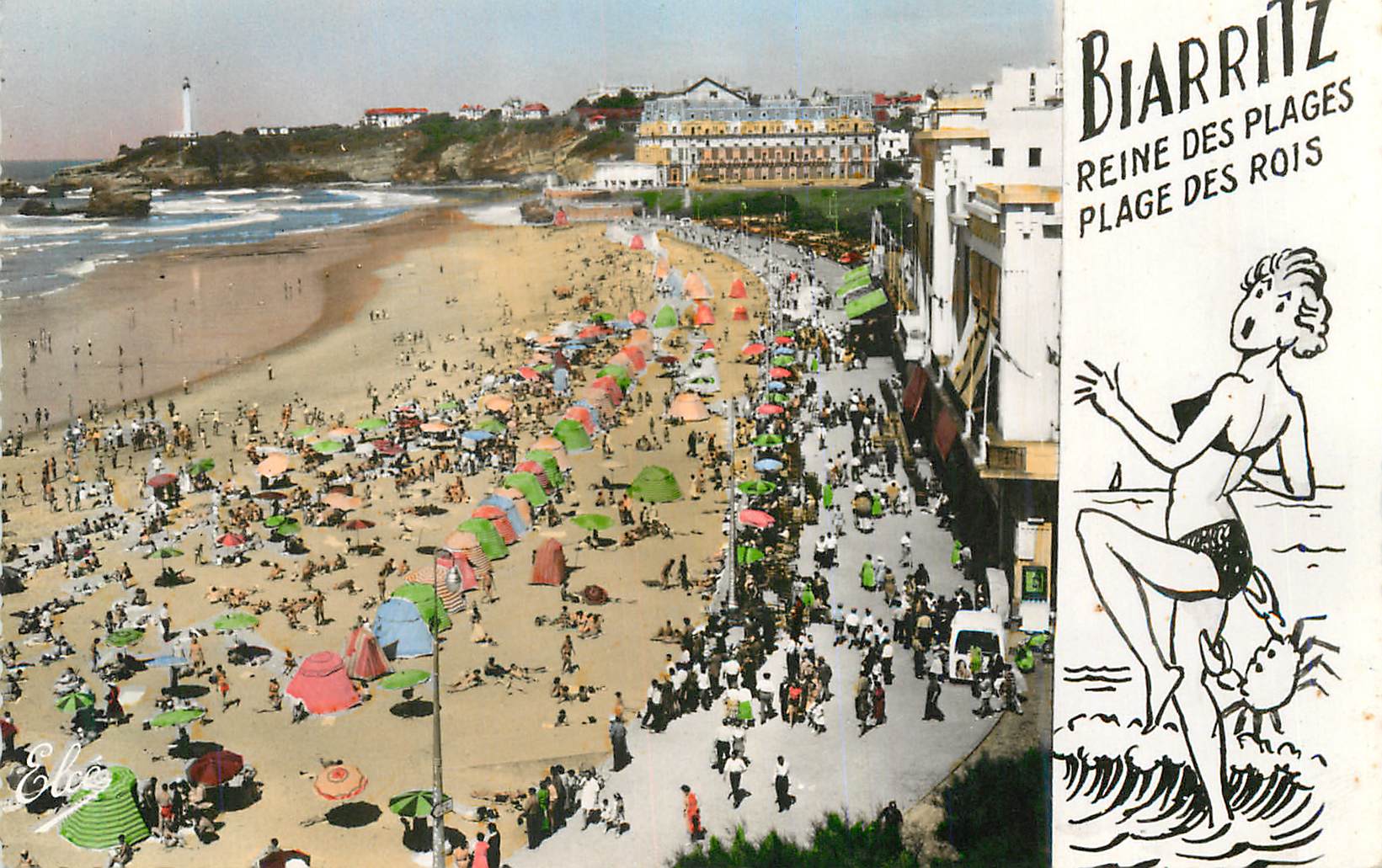 CPM Biarritz (Basses Pyrenees) la Grande Plage Crabe