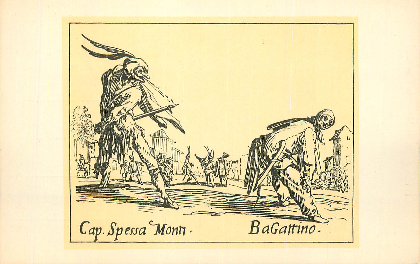 CPM Cap Spessa Monti Bagattino Jacques Callot les Balli Bouffons de la Comedie Italienne 