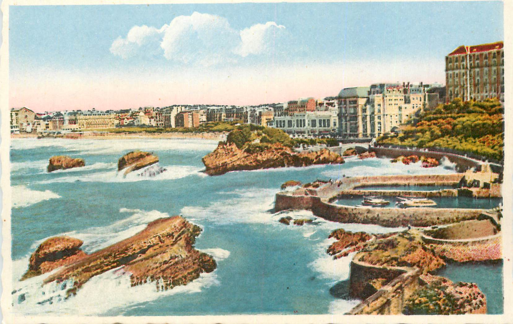 CPM Biarritz le Port des Pecheurs et le Casino