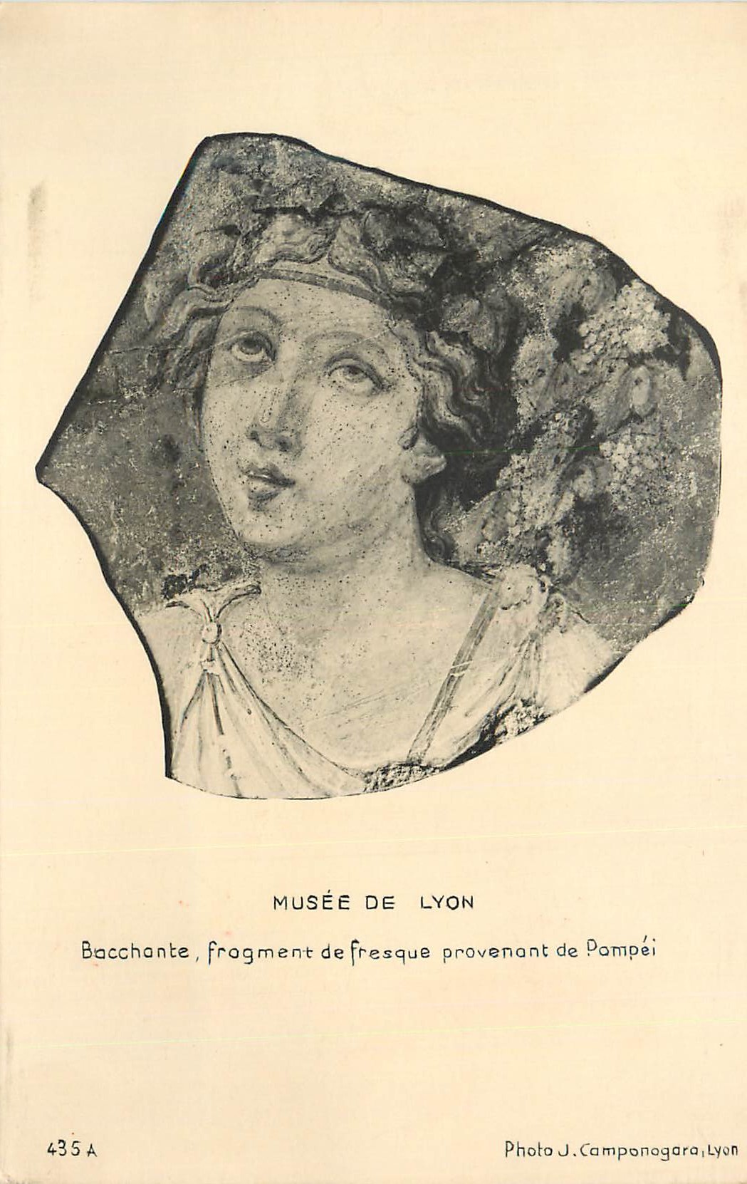 CPM Musee de Lyon Bacchante Fragment de Fresque Provenant de Pompei