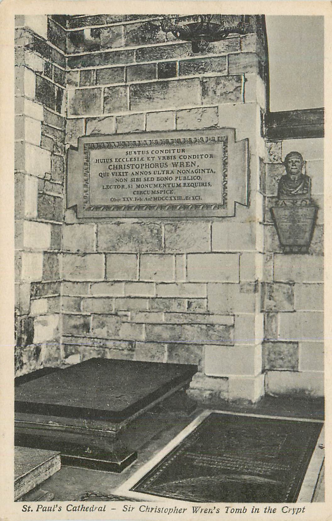 CPA St Paul's Cathedral Sir Christopher Wren's Tomb in the Crypt