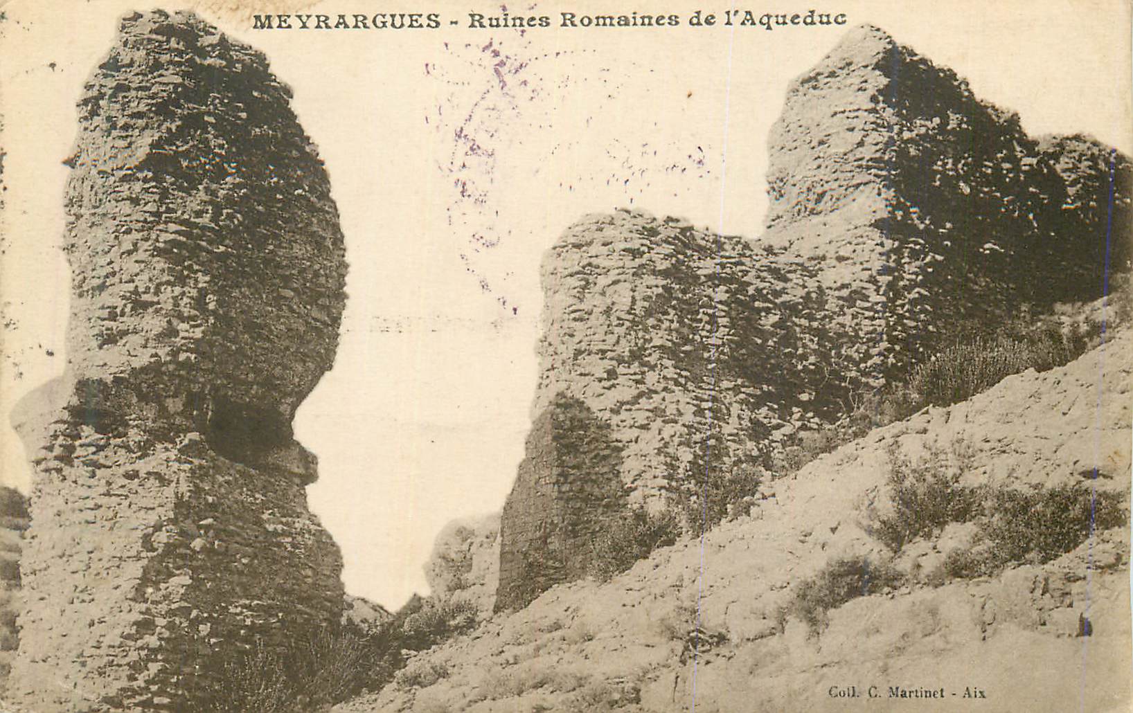 CPA Meyrargues Ruines Romaines de l'Aqueduc