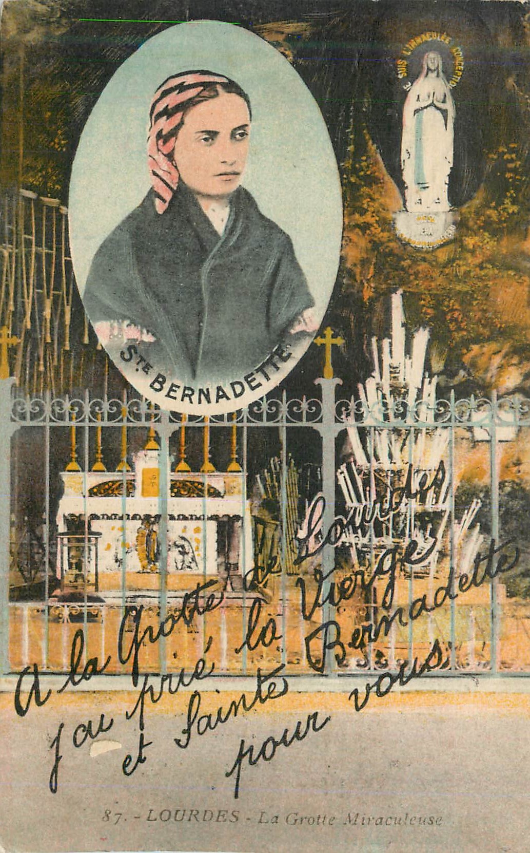 CPA Lourdes La Grotte Miraculeuse