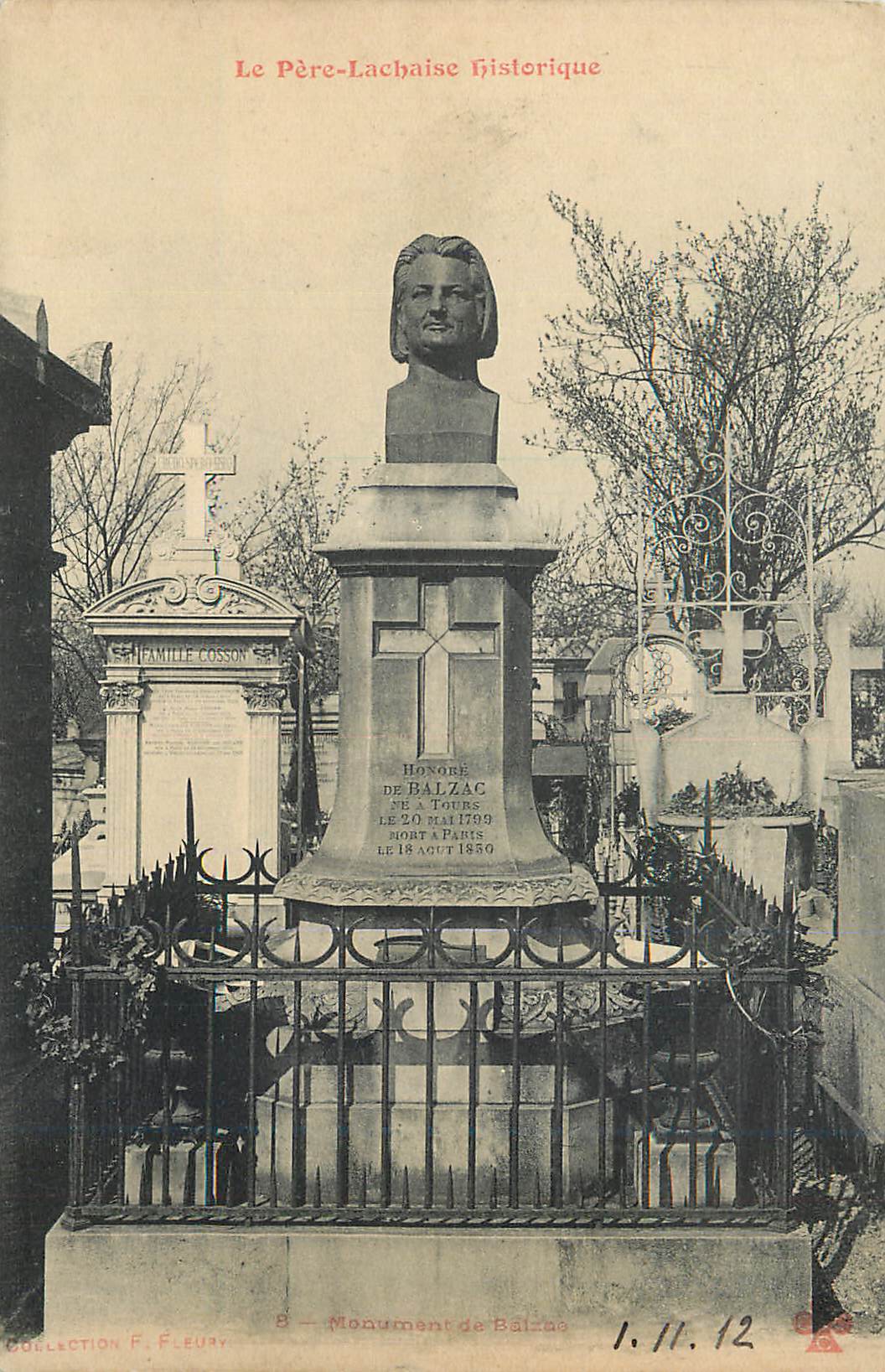 CPA Le Pere Lachaise Historique Monument de Balzac