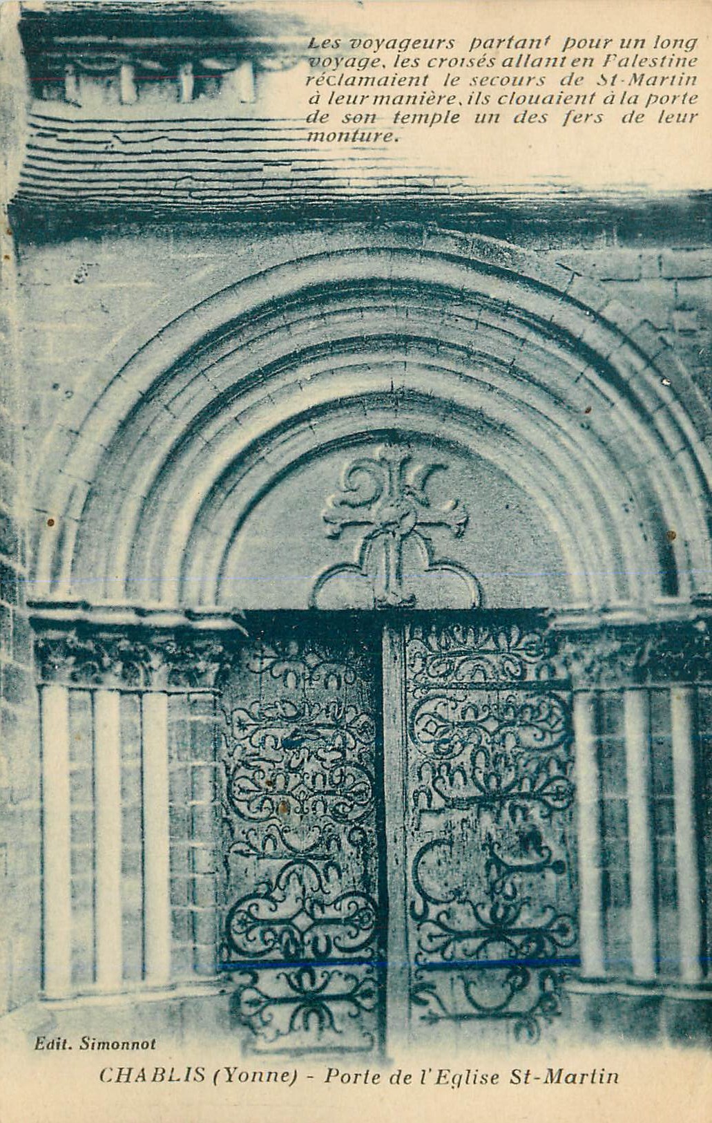 CPA Chablis (Yonne) Porte de l'Eglise St Martin