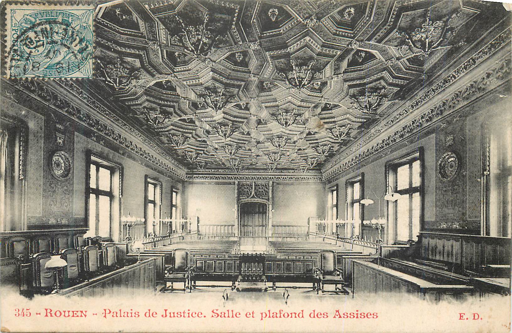 CPA Rouen Palais de Justice Salle et Plafond des Assises